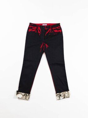 Prada Graphic Print Jeans With Comic Strip Ankle Cuffs